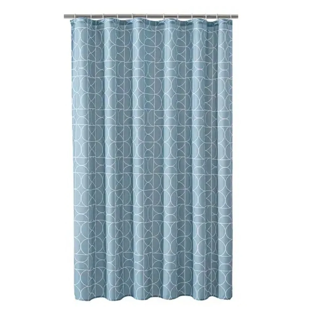 No. 918 Roswell Geometric Print 13-Piece Shower Curtain Set - Denim ⭐️NWT⭐️